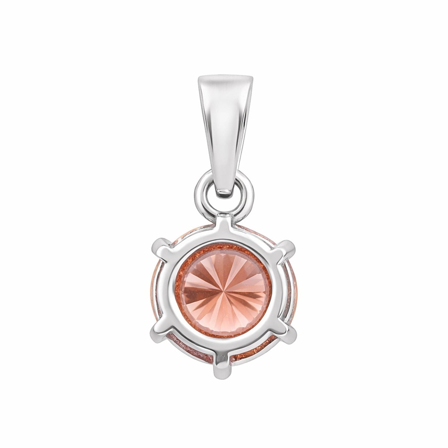 Close-up of 2.5 carat fancy pink lab diamond, round brilliant cut, VS1 clarity grade