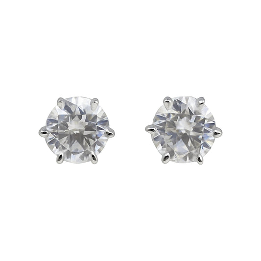 7.00 Ct Certified White Moissanite Solitaire Studs in Gold Vermeil