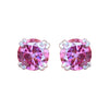 4.00 Ct Certified Pink Moissanite Solitaire Stud Earrings with Gold Vermeil