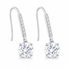 8.00 ct DEW Certified White Moissanite Dangler Earrings in Gold Vermeil For Women