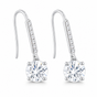 8.00 ct DEW Certified White Moissanite Dangler Earrings In Gold Vermeil