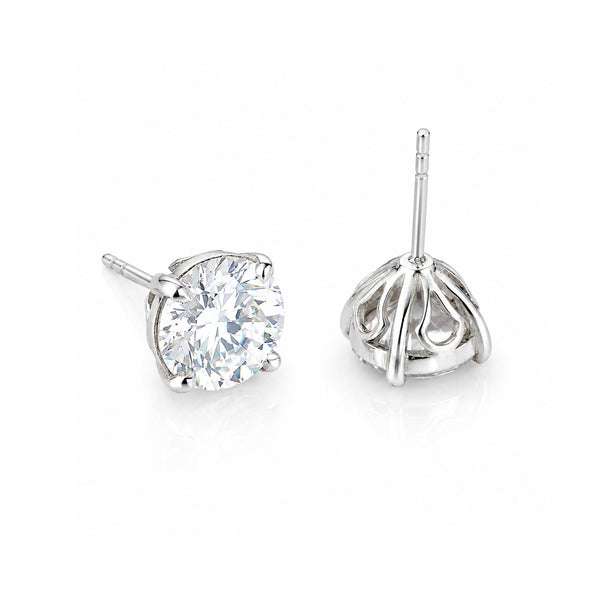 10.00 Ct Certified White Moissanite Solitaire Studs In Gold Vermeil