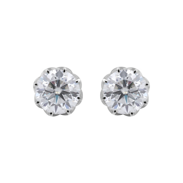 12.00 ct DEW Certified Moissanite Solitaire Stud Earrings In Gold Vermeil
