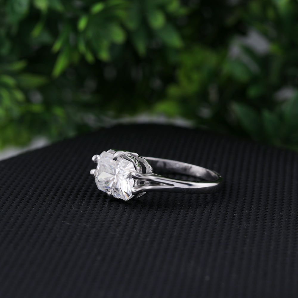 3.10 Ct Radiant Cut Lab Grown Diamond Ring — VS1 Clarity, 18k Gold Vermeil