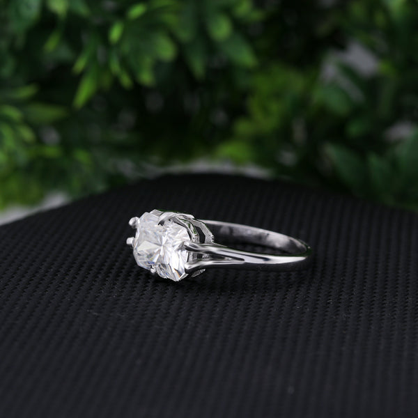 3.10 Ct Radiant Cut Lab Grown Diamond Ring — VS1 Clarity, 18k Gold Vermeil