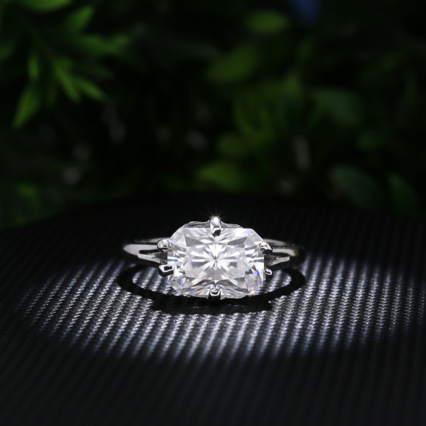 3.10 Ct Radiant Cut Lab Grown Diamond Ring — VS1 Clarity, 18k Gold Vermeil