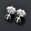 2.00 ct DEW Certified Pink Moissanite Solitaire Studs in Gold Vermeil For Wife