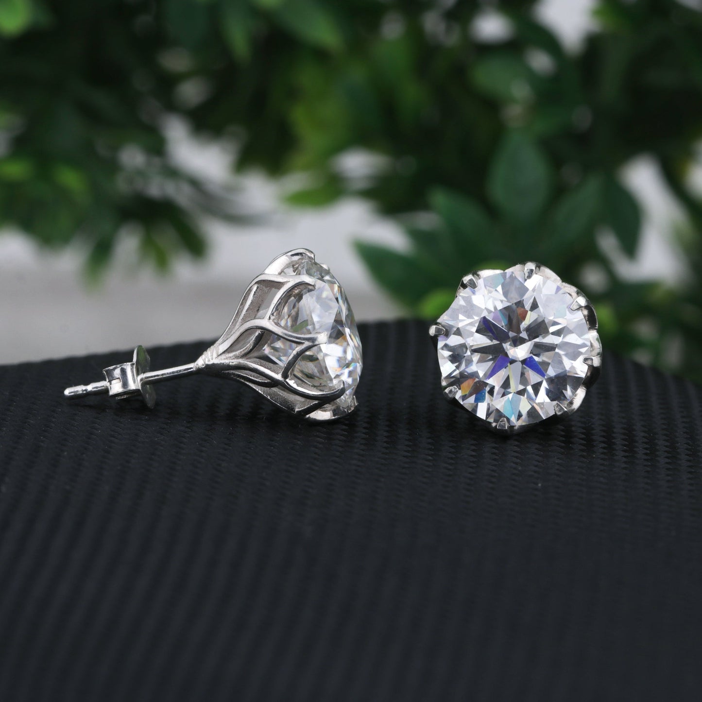 12 Ct Certified F VS1 Moissanite Earrings In Vermeil 925 Silver For Women