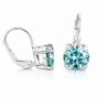 3.00 Cts Certified Blue Moissanite Dangler Earrings in Gold Vermeil