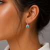 3.00 Cts Certified Blue Moissanite Dangler Earrings in Gold Vermeil