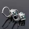 3.00 Cts Certified Blue Moissanite Dangler Earrings in Gold Vermeil