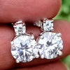 5.50 Ct Certified F VS1 White Moissanite Stud Earrings in Gold Vermeil Jewelry