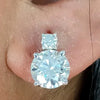 5.50 Ct Certified F VS1 White Moissanite Stud Earrings in Gold Vermeil Jewelry
