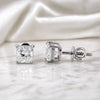 4.00 ct DEW Certified Princess Cut Moissanite Stud Earrings Gold Vermeil For Sis