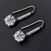 8.00 ct DEW Certified White Moissanite Dangler Earrings in Gold Vermeil For Women