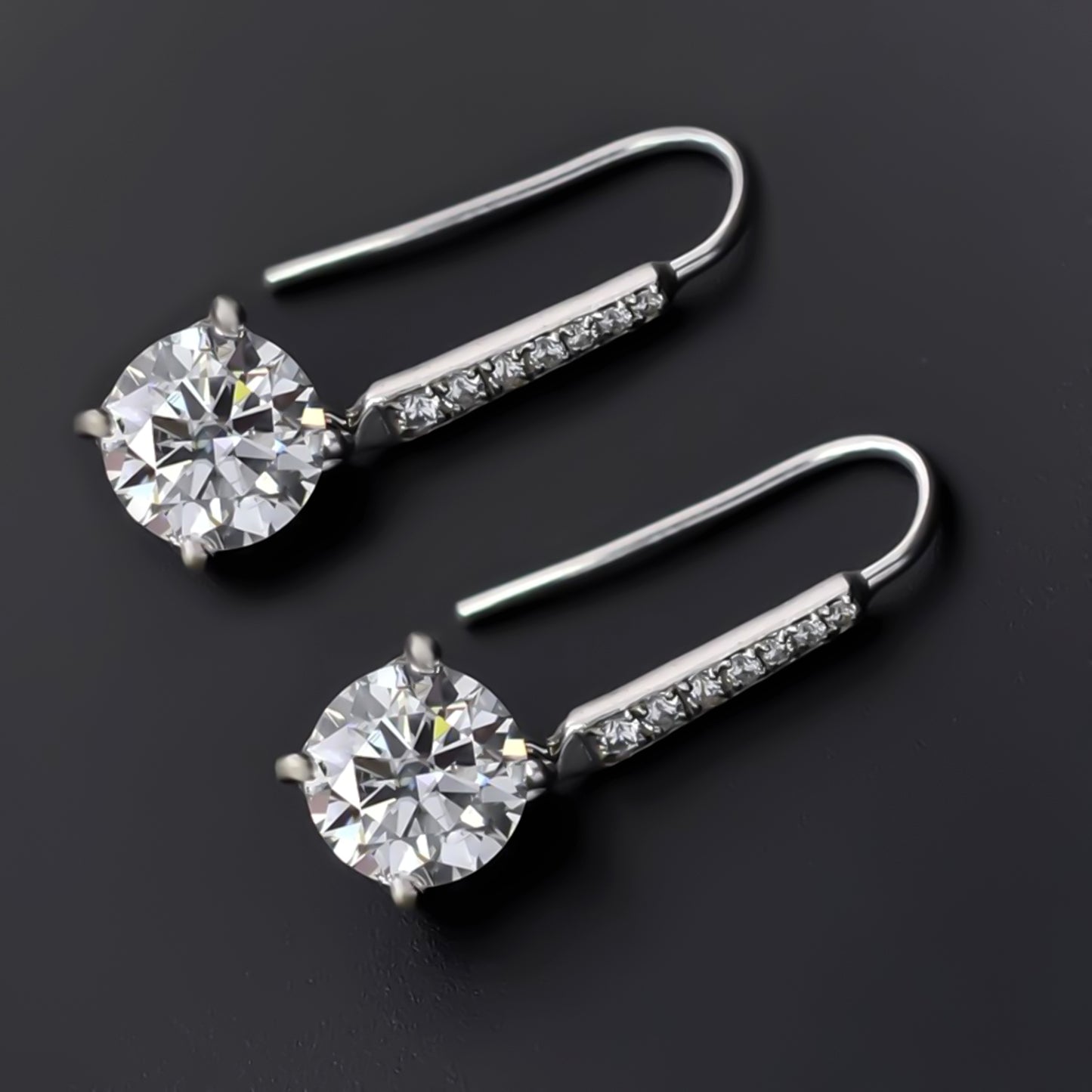 8.00 ct DEW Certified White Moissanite Dangler Earrings in Gold Vermeil For Women