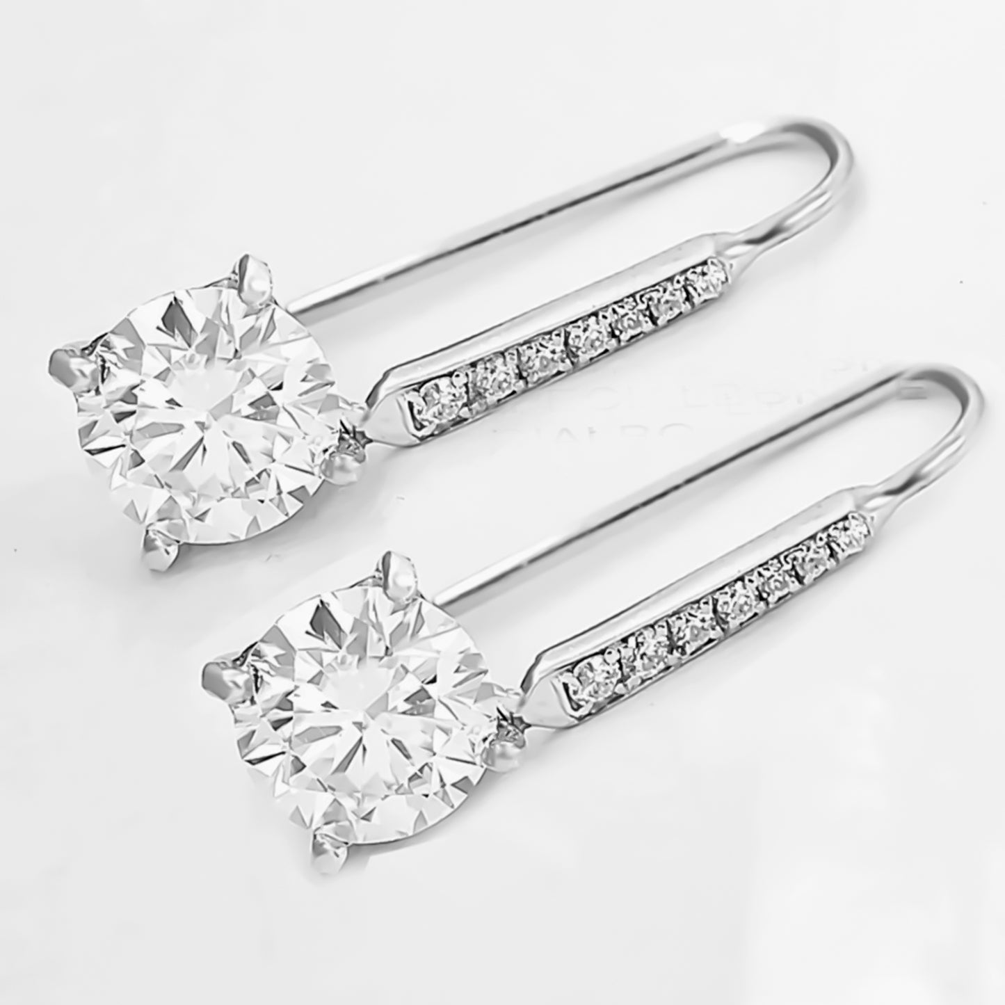 8.00 ct DEW Certified White Moissanite Dangler Earrings in Gold Vermeil For Women