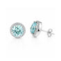 2.00 ct DEW Certified Blue Moissanite Solitaire Studs in Gold Vermeil For Gift