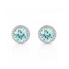 2.00 ct DEW Certified Blue Moissanite Solitaire Studs in Gold Vermeil For Gift