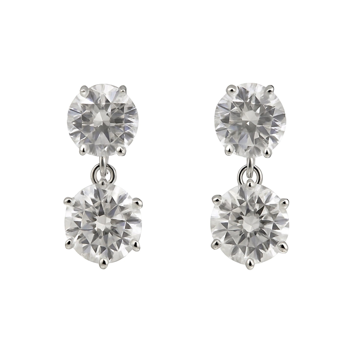 6 Carat Round Lab Diamond Martini Stud Earrings | VS1 Clarity | 18k Gold Vermeil | Bridal
