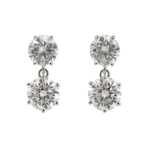 6 Carat Round Lab Diamond Martini Stud Earrings | VS1 Clarity | 18k Gold Vermeil | Bridal