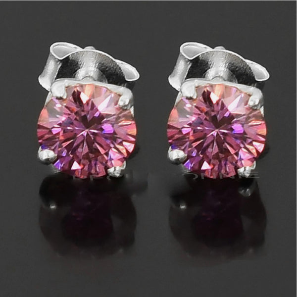 Certified 5.60 ct DEW White & Pink Moissanite Dangler Earrings In Gold Vermeil