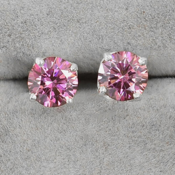Certified 5.60 ct DEW White & Pink Moissanite Dangler Earrings In Gold Vermeil