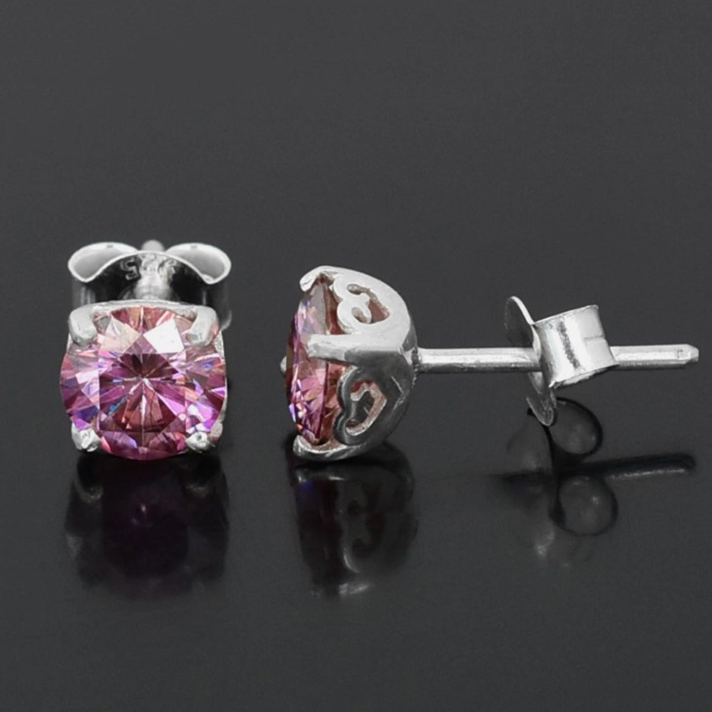 Certified 5.60 ct DEW White & Pink Moissanite Dangler Earrings In Gold Vermeil