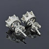 5.00 Ct Certified Round Cut White Moissanite Solitaire Studs Gold Vermeil