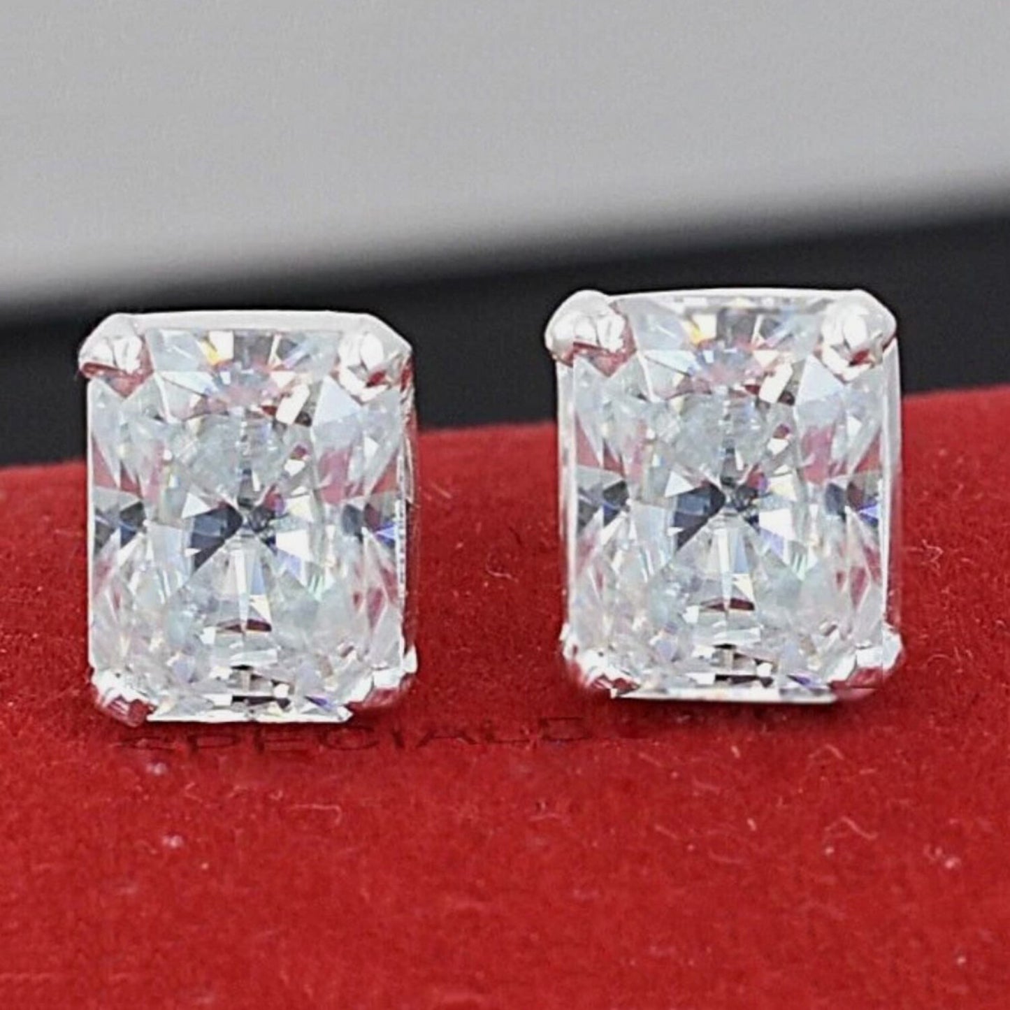 6 Ct Certified Radiant Cut White Moissanite Solitaire Studs In Gold Vermeil - GEMHUB & CO.