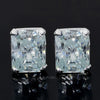 6 ct DEW Certified Radiant Cut White Moissanite Solitaire Studs In Gold Vermeil