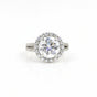 9.8 ct DEW White Moissanite Round Solitaire Ring - 18K Gold Vermeil on 925 Sterling Silver