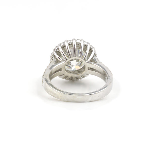 9.8 ct DEW White Moissanite Round Solitaire Ring - 18K Gold Vermeil on 925 Sterling Silver