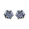 12 ct DEW Certified White Moissanite Solitaire Studs Round Cut In Gold Vermeil