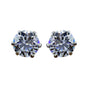 12 ct DEW Certified White Moissanite Solitaire Studs Round Cut In Gold Vermeil