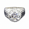 6.35 Ct Off White Round Moissanite Ring – Shine Gift for Women 18K Gold Plated Verm 18K Gold Plated