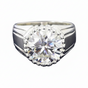 6.35 Ct Off White Round Moissanite Ring – Shine Gift for Women 18K Gold Plated Verm 18K Gold Plated