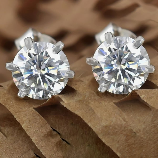 7.30 ct DEW Certified White Moissanite Gold Vermeil Dangler Earrings For Women Gift