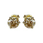 4 ct DEW Certified Champagne Moissanite Solitaire Studs In Gold Vermeil