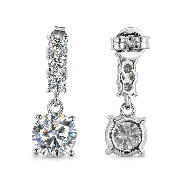 5.00 ct DEW Certified Moissanite Solitaire Earrings In Gold Vermeil For Gift