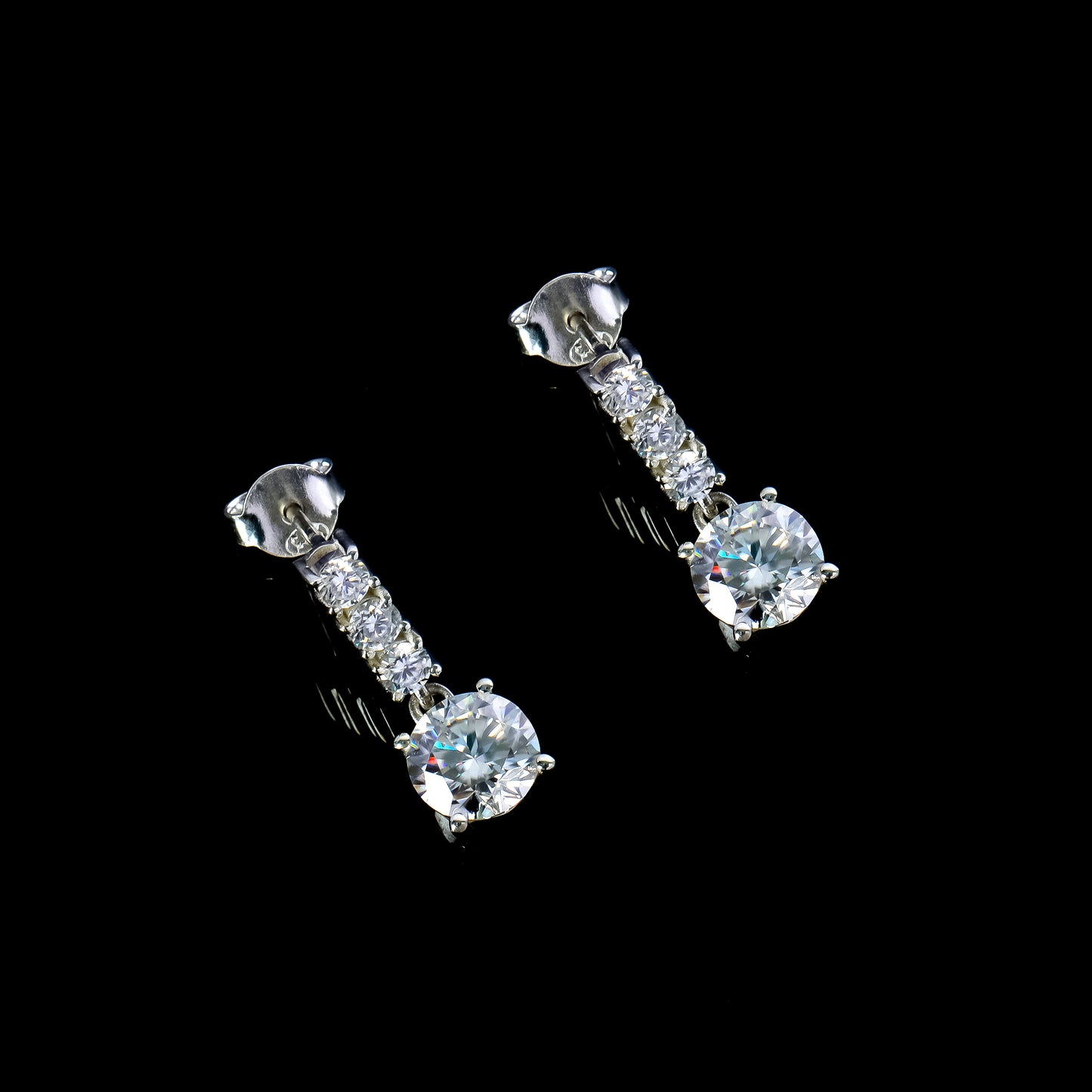 5.00 ct DEW Certified Moissanite Solitaire Earrings In Gold Vermeil For Gift
