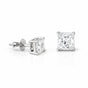4.00 ct DEW Princess White Moissanite Studs Gold Vermeil – 4th July Festival Pick