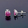 3Ct Certified Pink Moissanite Solitaire Studs In Gold Vermeil For Wife