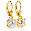 4.00 ct DEW Moissanite Solitaire Dangler Earrings Yellow Finish In Gold Vermeil