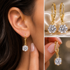4.00 ct DEW Moissanite Solitaire Dangler Earrings Yellow Finish In Gold Vermeil