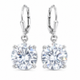 7.3 ct DEW White Moissanite Solitaire Dangler Earrings In Gold Vermeil