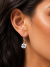 7.3 ct DEW White Moissanite Solitaire Dangler Earrings In Gold Vermeil