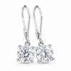 4 ct DEW Certified White Moissanite Gold Vermeil Dangler Earrings In Gold Vermeil
