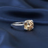 3.45 Ct Champagne Moissanite Round Solitaire Ring - 925 Sterling Silver Gold Vermeil