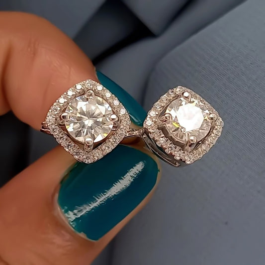 Certified 4.00 Ct White Moissanite Dangler Earrings In Gold Vermeil